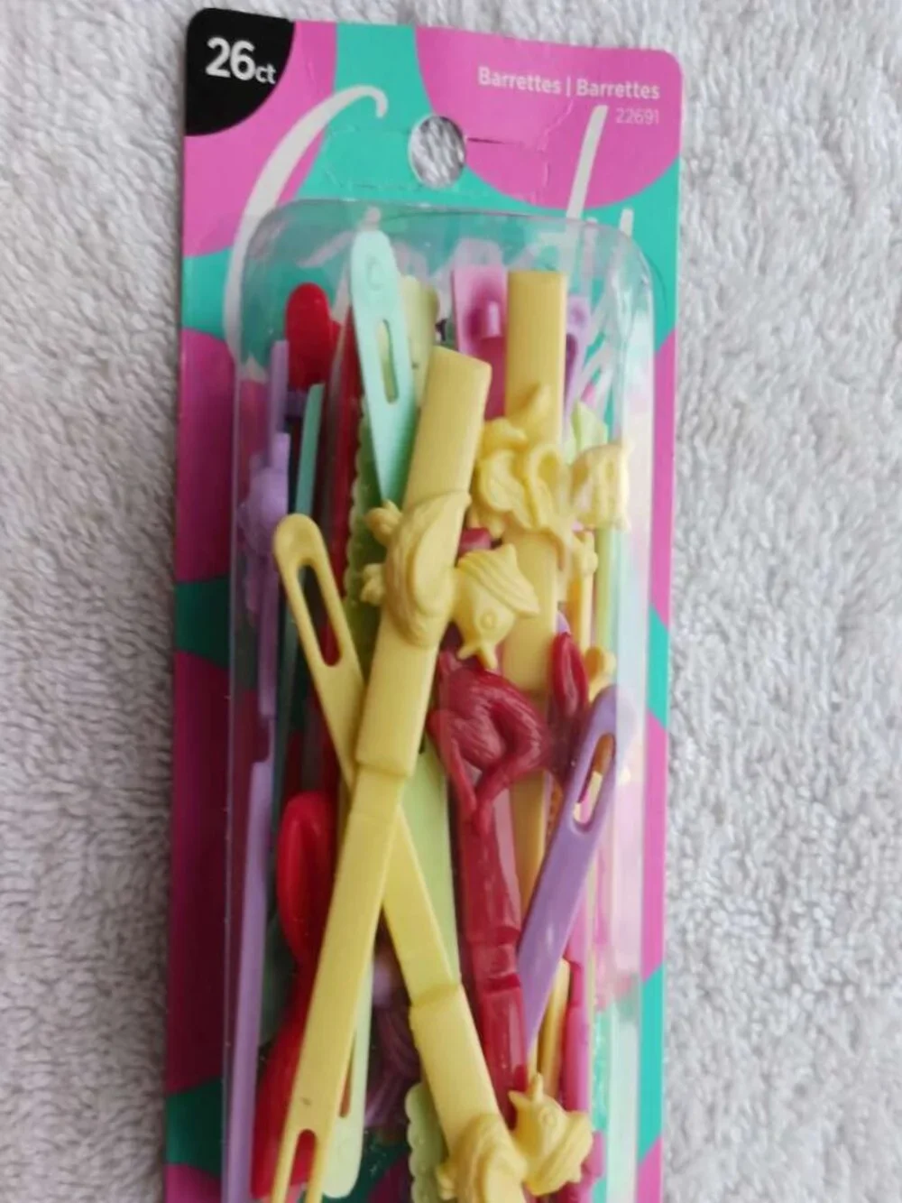 26 Goody Kids Girls Plastic Hair Barrettes Stay Tight Slip Secure Pastel Vibrant